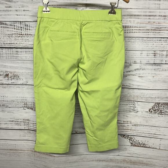 Christopher & Banks Signature Slimming Capri Pants Lime Green Size 4 - Picture 5 of 6